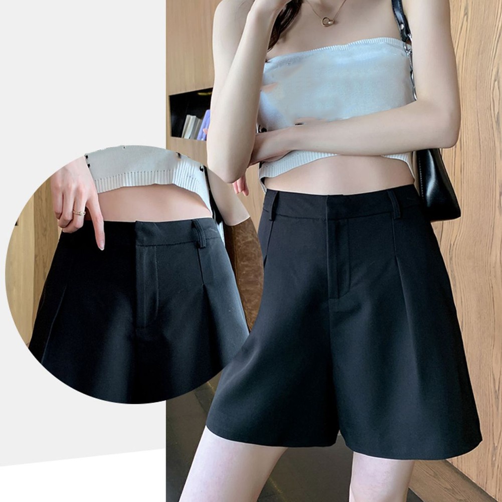 Sophisticated Solid Color Womens Suit Shorts with a Flattering Slim Design - Picture 20 of 44