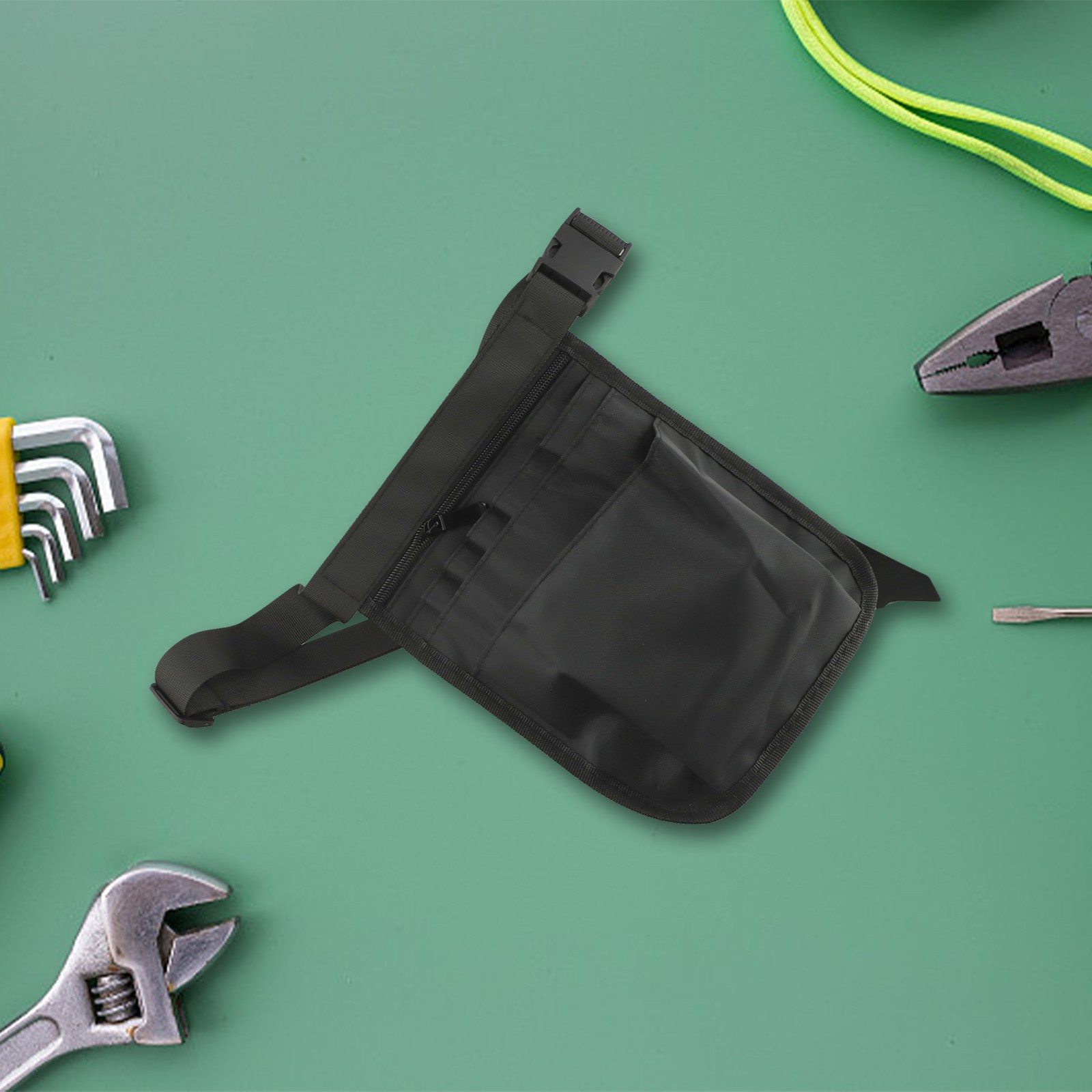 Waist Storage Bag for Tools with Adjustable Belt and Buckles