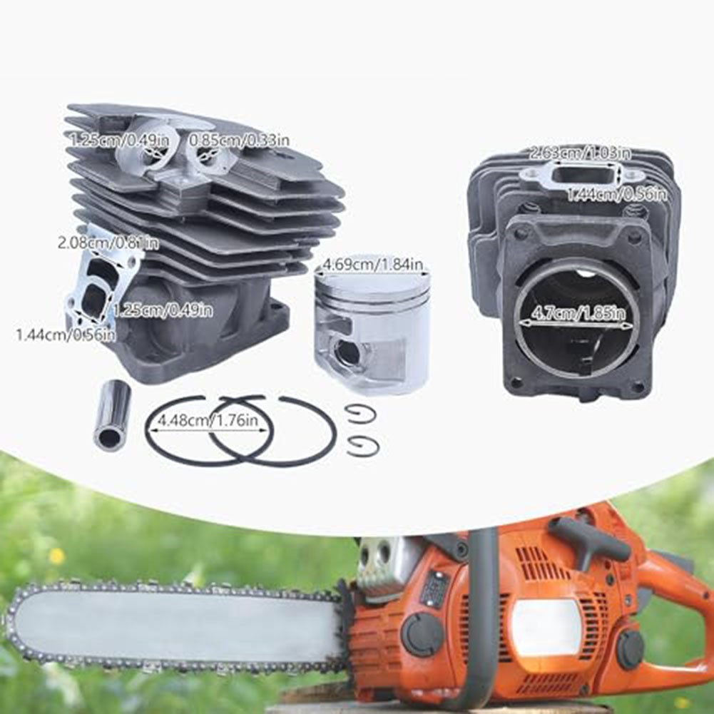 Kit Cilindro Pistone Stihl MS362 Kit Cilindro E Pistone Da 47 Mm Per Motosega Stihl MS362 / MS362C - Ricambio 1140 020 1200, In Alluminio Anello Pistone Perno Sicurezza
