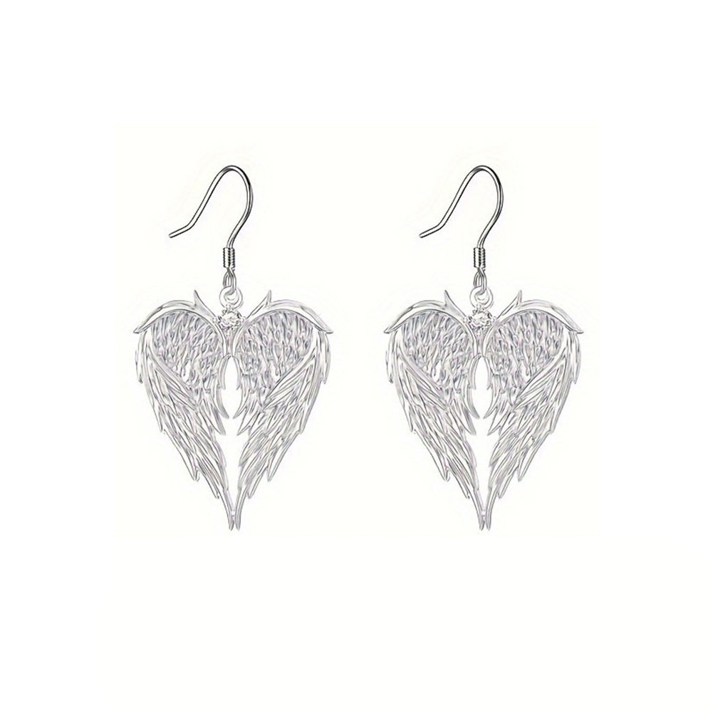 Graceful Heart Necklace with Elegant Wing Design Perfect for Jewelry Collection - Picture 6 of 6