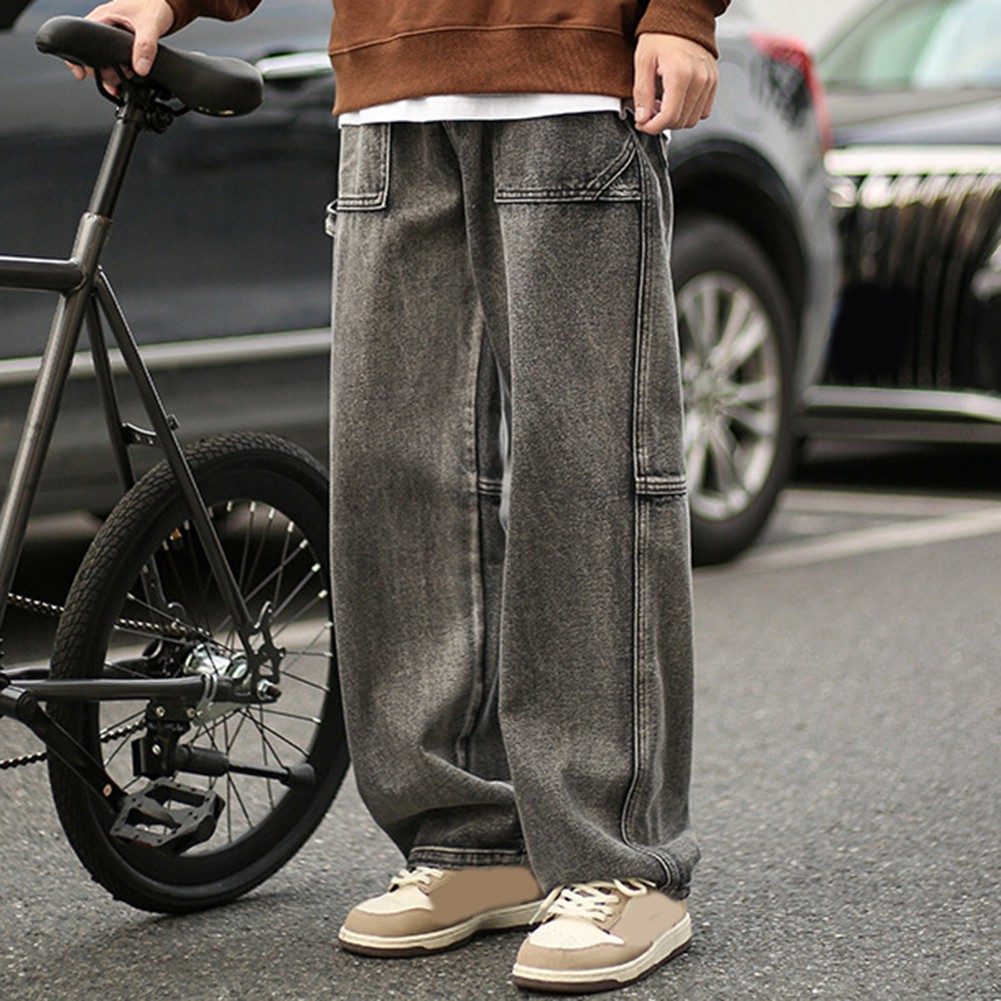 Mens Trendy Retro Large Size Loose Straight Casual Long Pants for Daily Wear - Picture 14 of 60