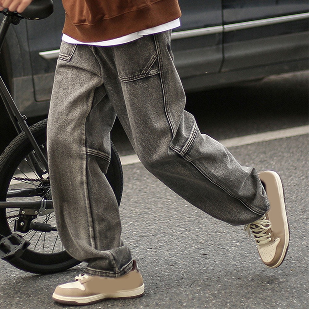 Mens Trendy Retro Large Size Loose Straight Casual Long Pants for Daily Wear - Picture 13 of 60