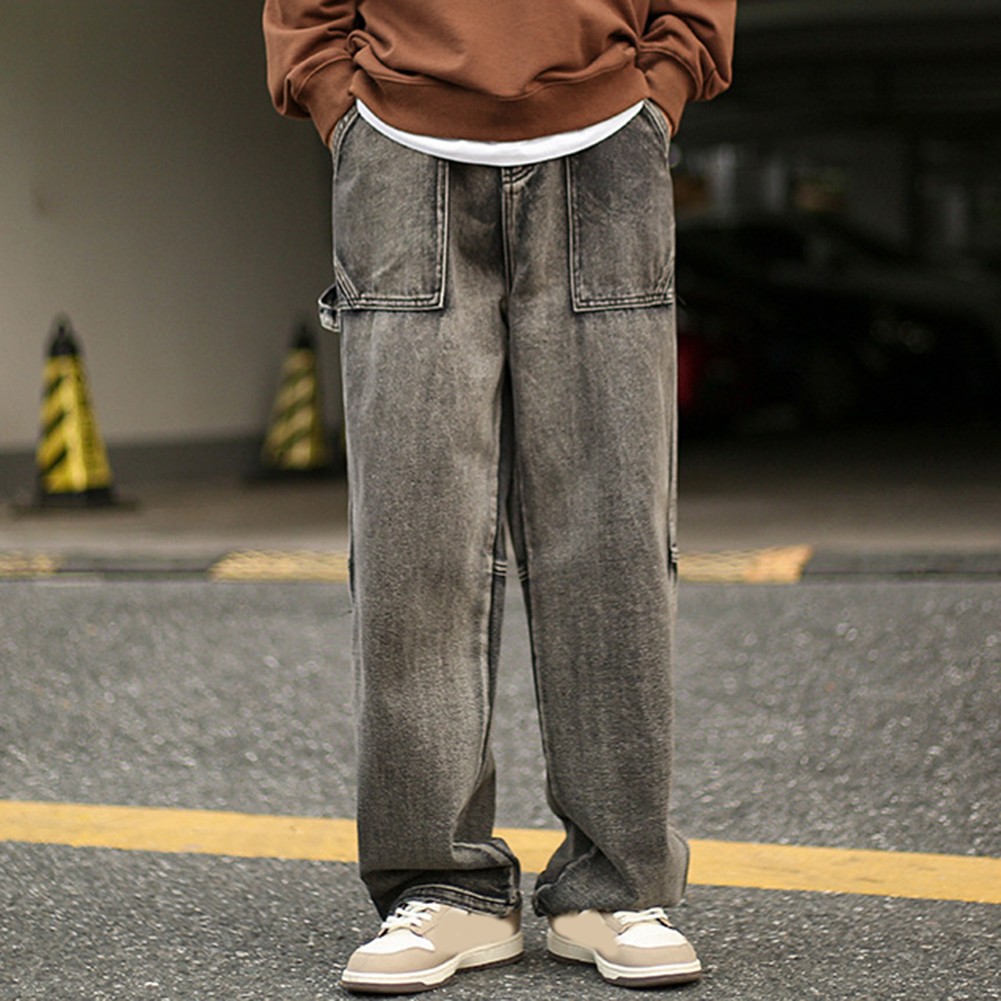 Mens Trendy Retro Large Size Loose Straight Casual Long Pants for Daily Wear - Picture 17 of 60