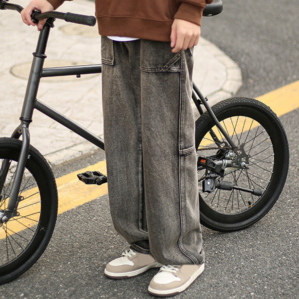 Mens Trendy Retro Large Size Loose Straight Casual Long Pants for Daily Wear - Picture 16 of 60