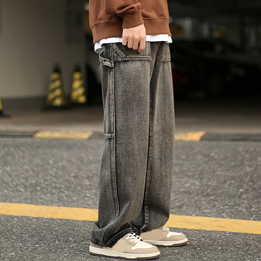 Mens Trendy Retro Large Size Loose Straight Casual Long Pants for Daily Wear - Picture 15 of 60