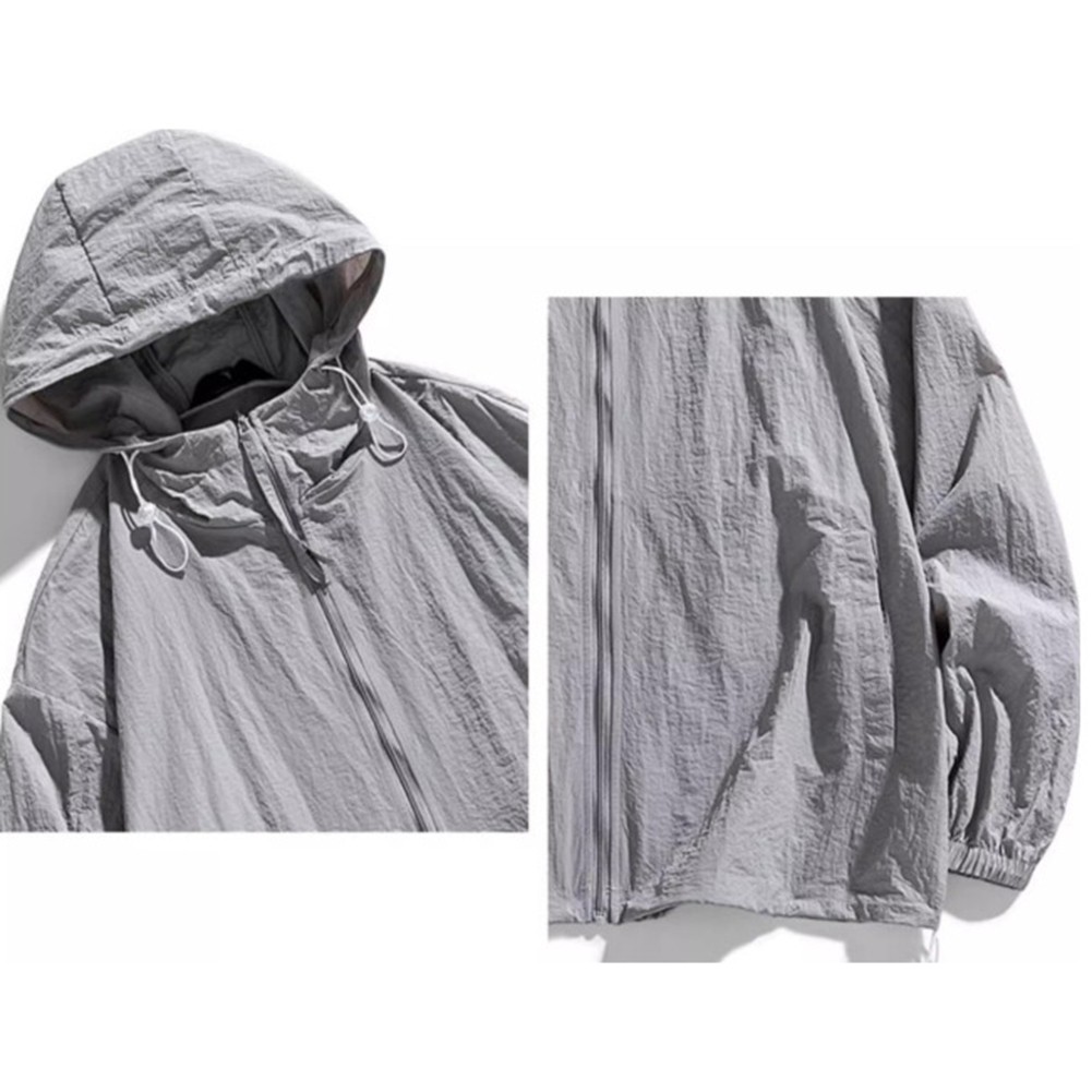 Casual Men's Ice Silk Hooded Coat Breathable and Lightweight for Outdoor Fun - Picture 27 of 30