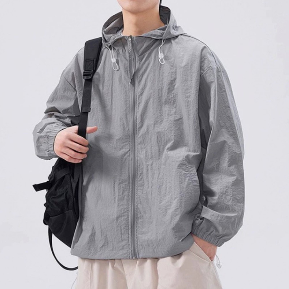 Casual Men's Ice Silk Hooded Coat Breathable and Lightweight for Outdoor Fun - Picture 25 of 30