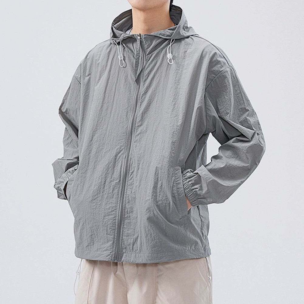 Casual Men's Ice Silk Hooded Coat Breathable and Lightweight for Outdoor Fun - Picture 29 of 30