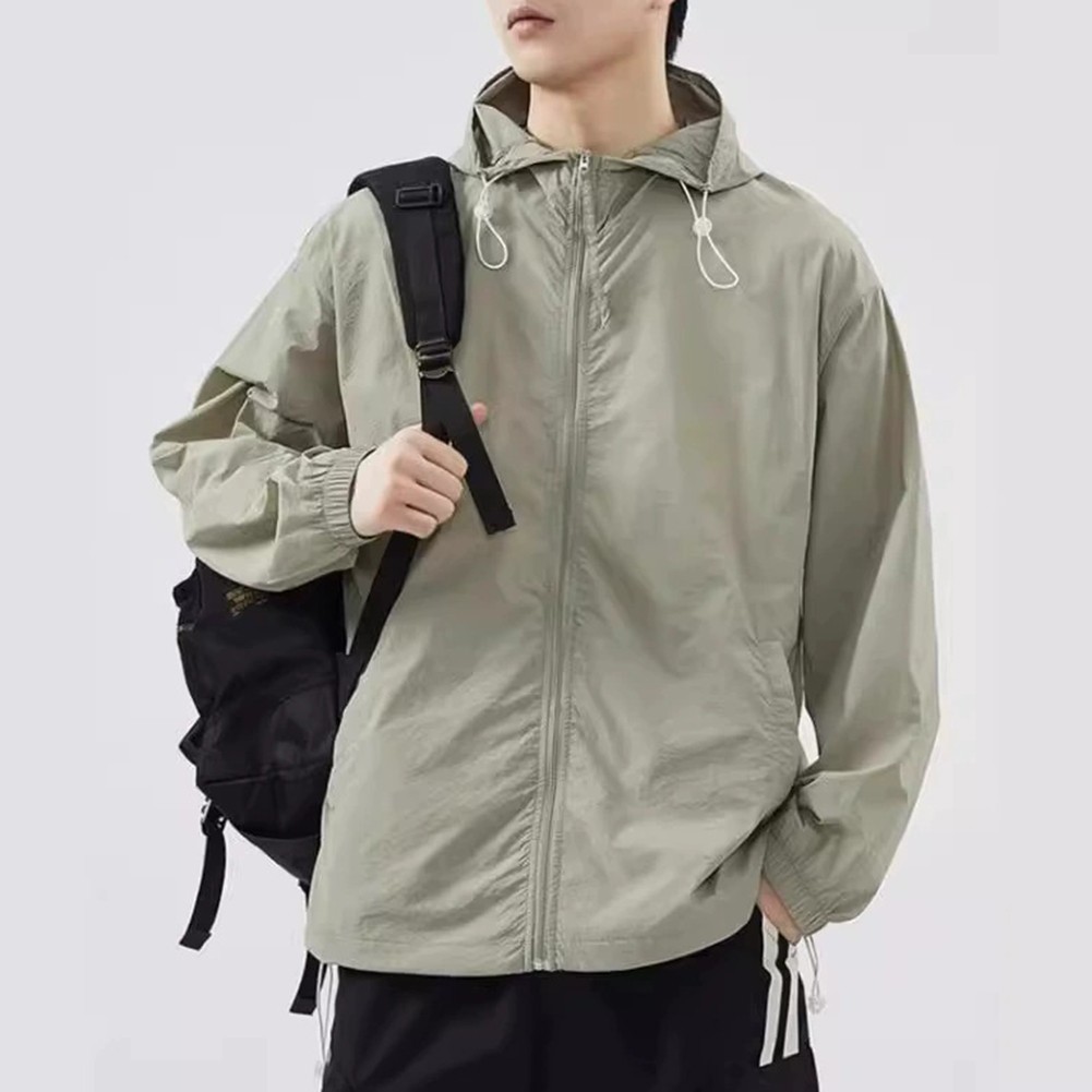 Casual Men's Ice Silk Hooded Coat Breathable and Lightweight for Outdoor Fun - Picture 17 of 30