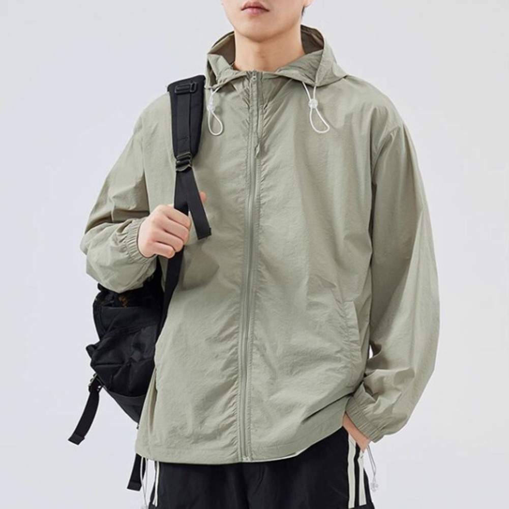 Casual Men's Ice Silk Hooded Coat Breathable and Lightweight for Outdoor Fun - Picture 15 of 30