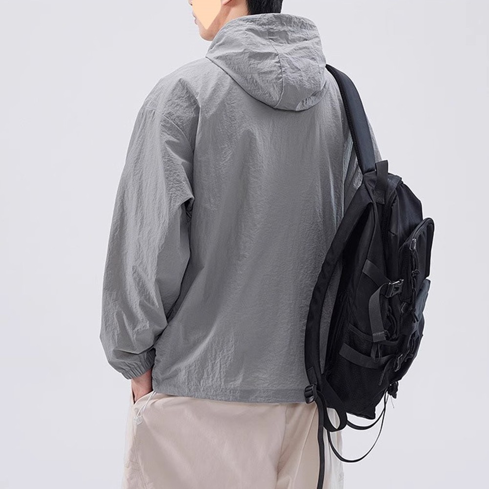 Casual Men's Ice Silk Hooded Coat Breathable and Lightweight for Outdoor Fun - Picture 26 of 30