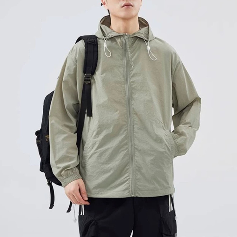 Casual Men's Ice Silk Hooded Coat Breathable and Lightweight for Outdoor Fun - Picture 18 of 30