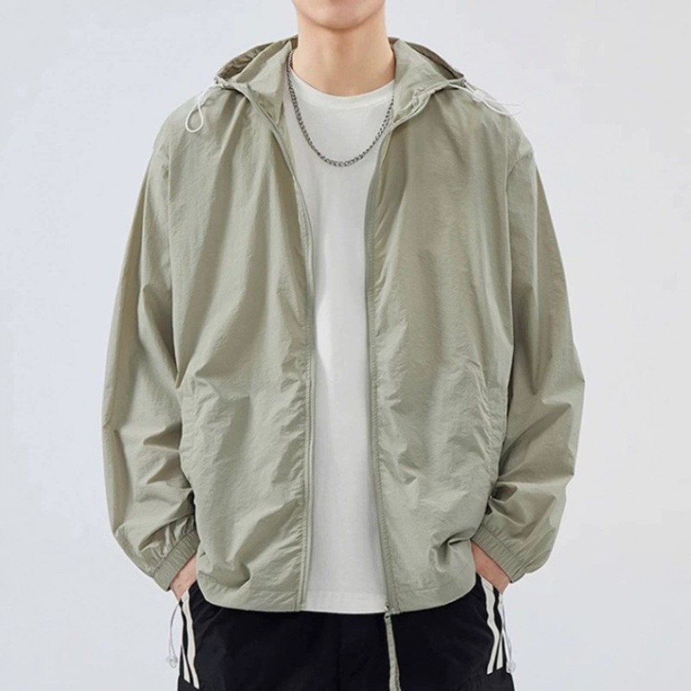 Casual Men's Ice Silk Hooded Coat Breathable and Lightweight for Outdoor Fun - Picture 19 of 30