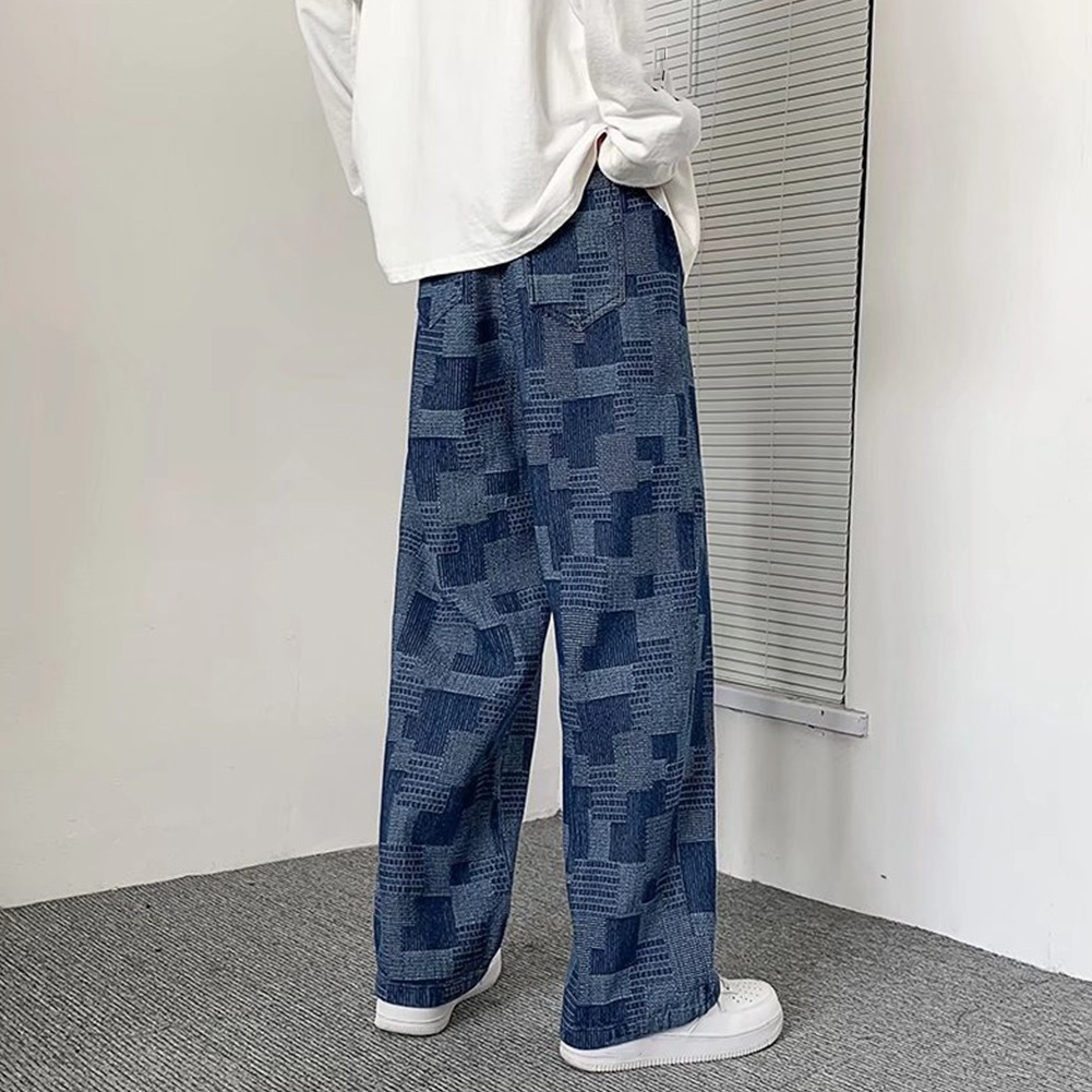Trendige Loose Fit Herren Jeans mit Schachbrettmuster für stylische Outfits - Bild 15 von 32
