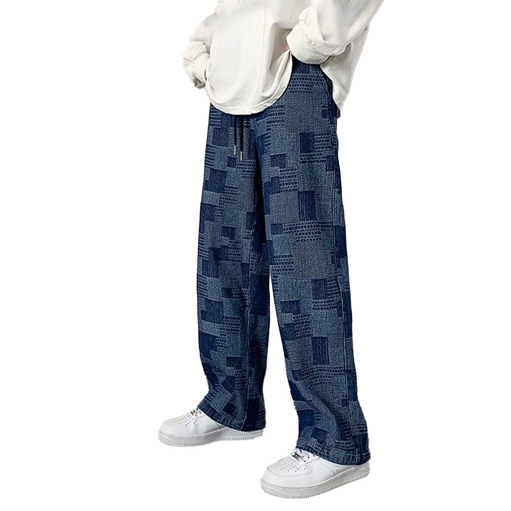 Trendige Loose Fit Herren Jeans mit Schachbrettmuster für stylische Outfits - Bild 13 von 32