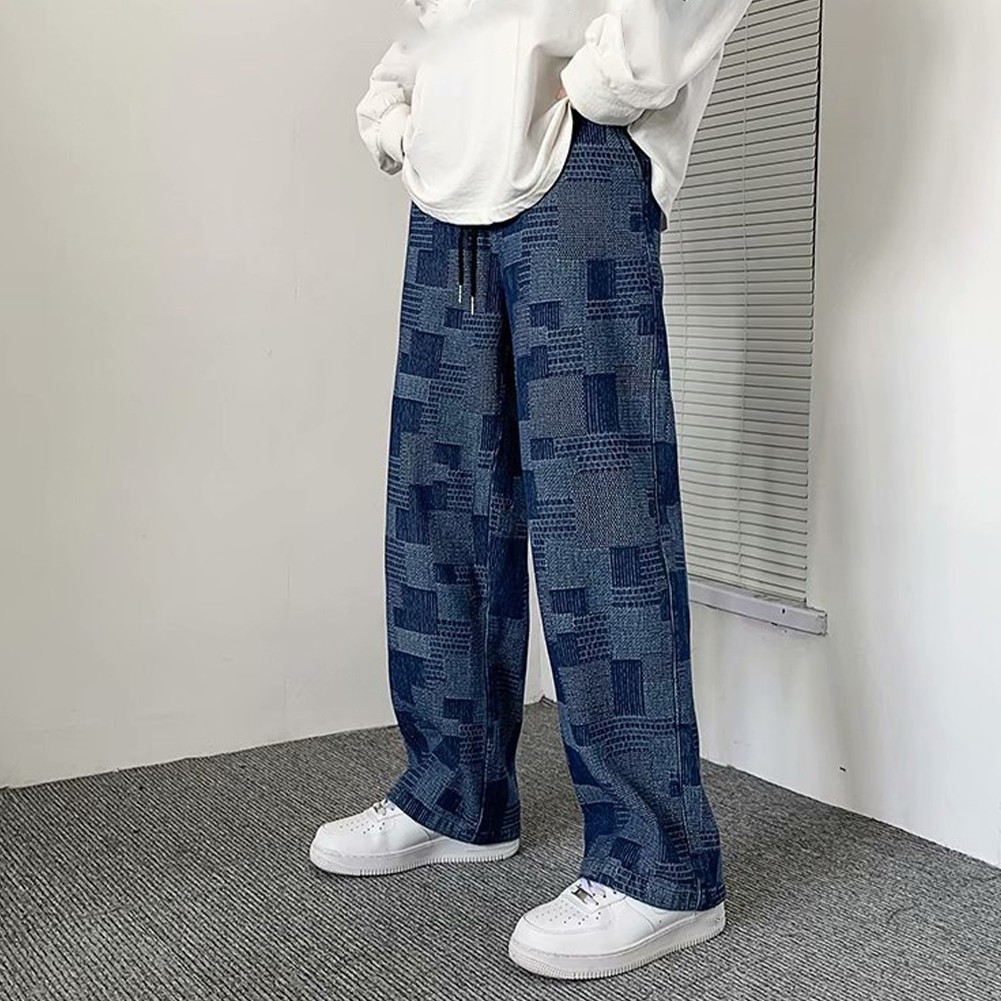 Trendige Loose Fit Herren Jeans mit Schachbrettmuster für stylische Outfits - Bild 14 von 32