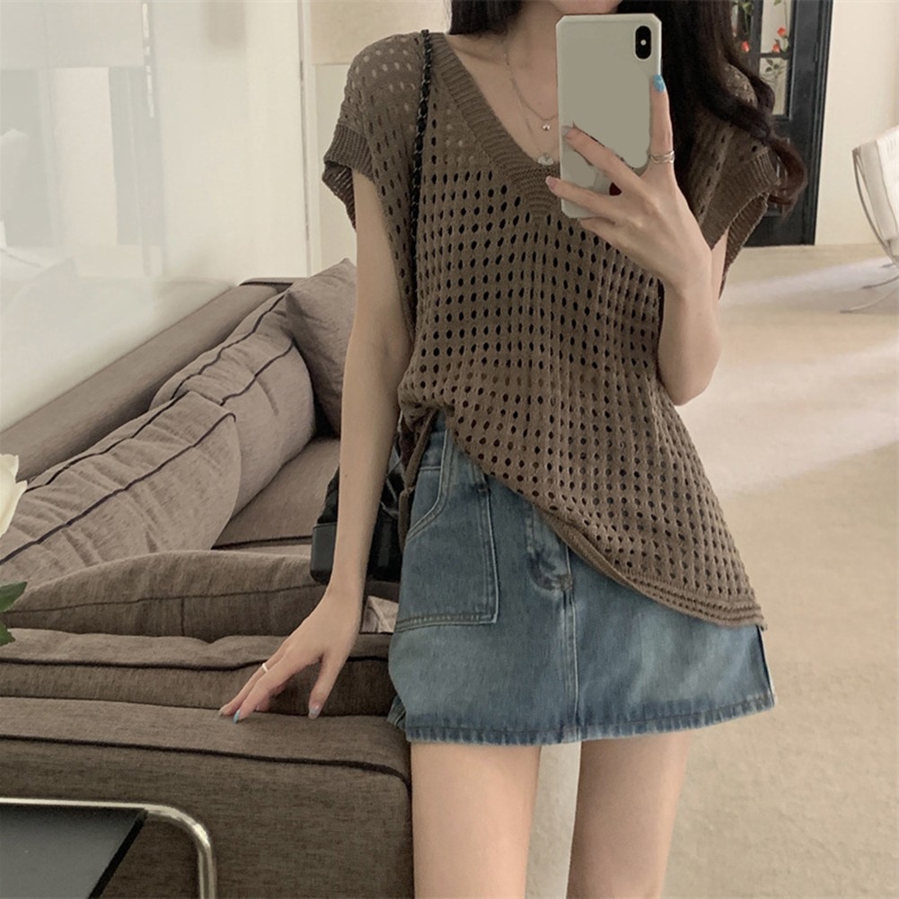 Fashionable Short Sleeve Vest with Exposed Collarbone for Everyday Use - Picture 21 of 23