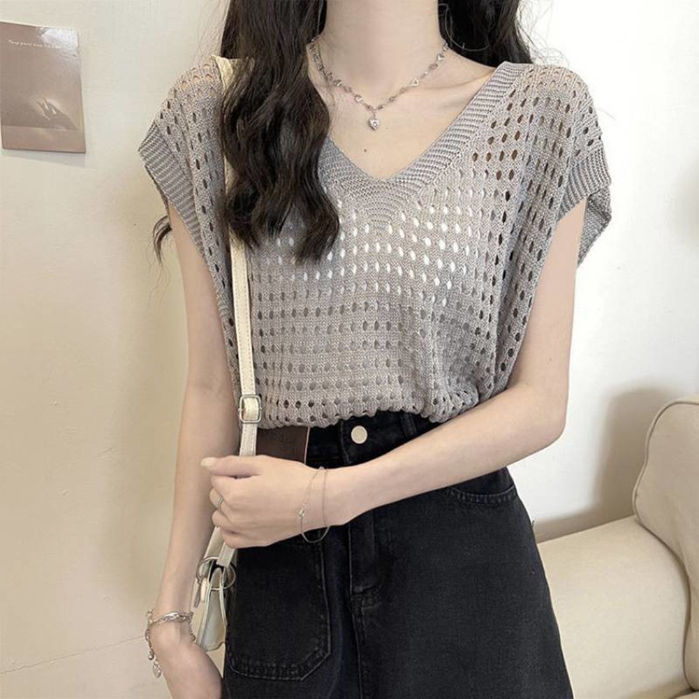 Fashionable Short Sleeve Vest with Exposed Collarbone for Everyday Use - Picture 17 of 23