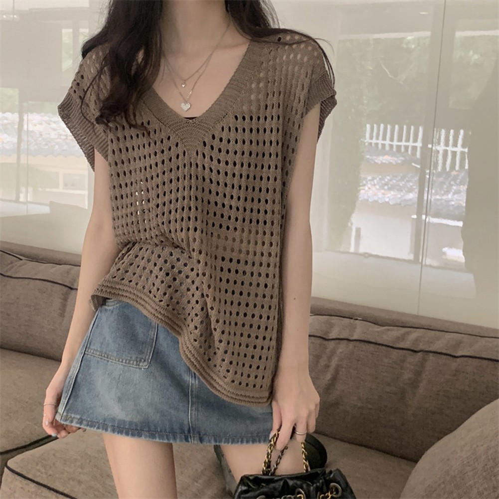 Fashionable Short Sleeve Vest with Exposed Collarbone for Everyday Use - Picture 23 of 23