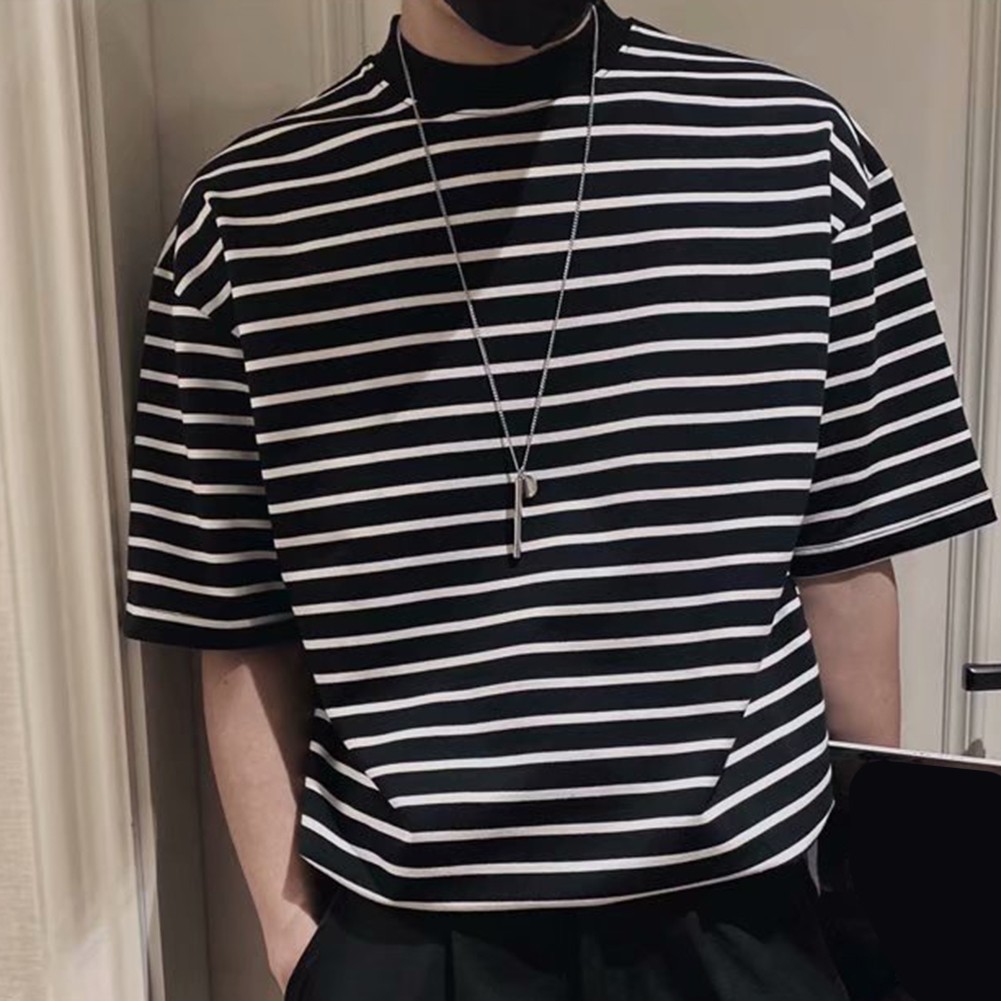 Half Sleeve Mens Shirt in Trendy Stripe Pattern Great for Any Occasion - Picture 14 of 57