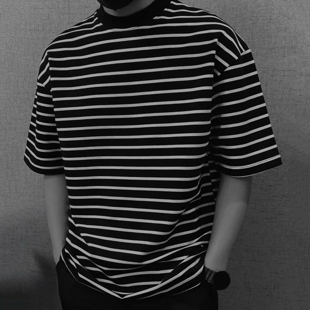 Half Sleeve Mens Shirt in Trendy Stripe Pattern Great for Any Occasion - Picture 17 of 57