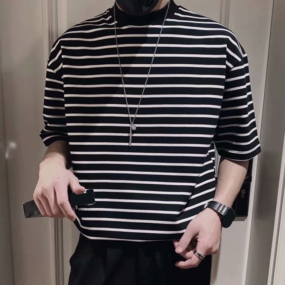 Half Sleeve Mens Shirt in Trendy Stripe Pattern Great for Any Occasion - Picture 21 of 57
