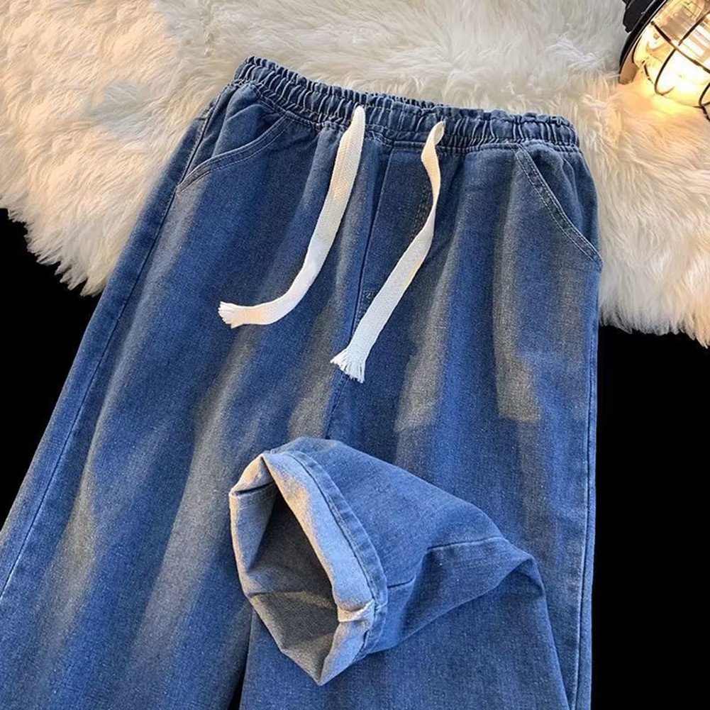 Stylish Mens Jeans with Elastic Waist and Loose Fit for Casual Outings - Picture 8 of 13