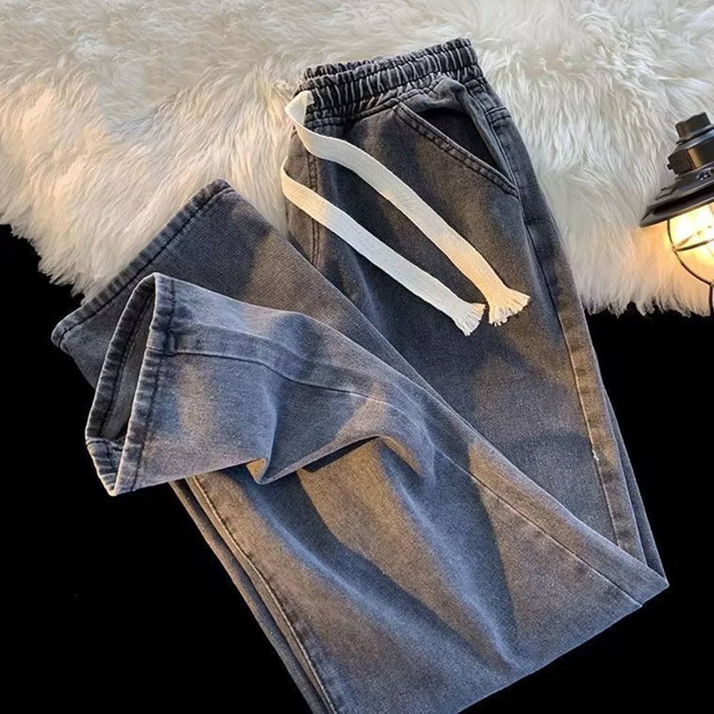 Stylish Mens Jeans with Elastic Waist and Loose Fit for Casual Outings - Picture 12 of 13