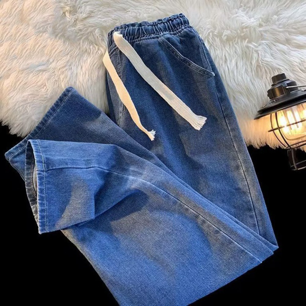 Stylish Mens Jeans with Elastic Waist and Loose Fit for Casual Outings - Picture 7 of 13