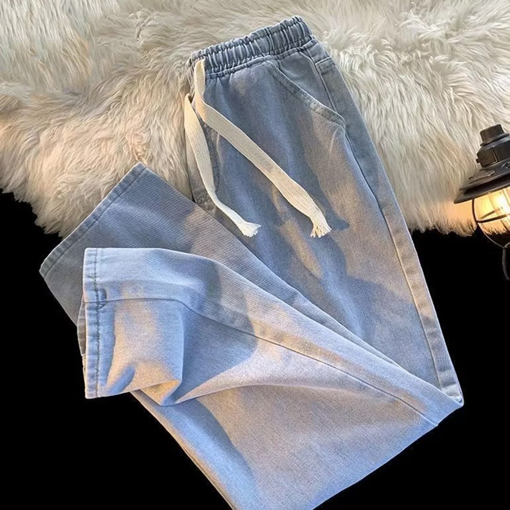 Stylish Mens Jeans with Elastic Waist and Loose Fit for Casual Outings - Picture 9 of 13