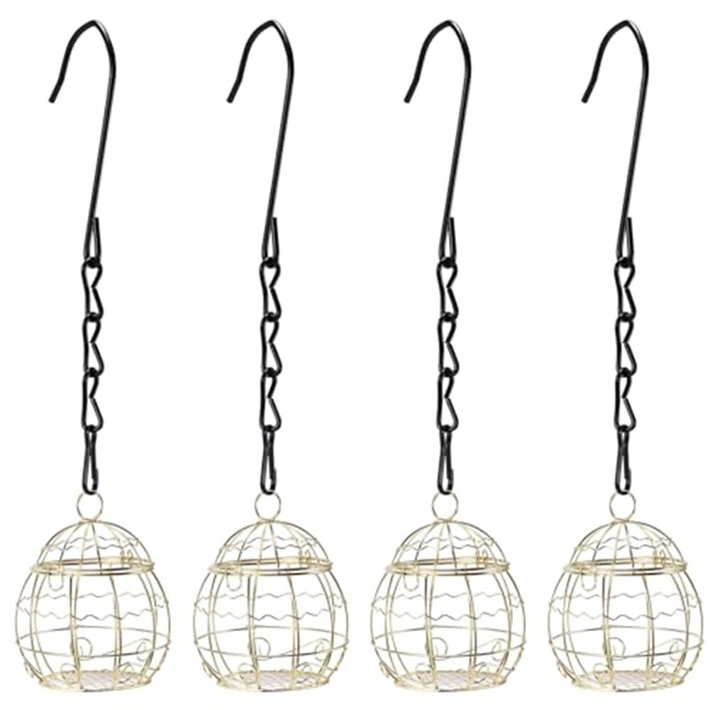 Lot De 8 Mangeoires à Boule De Graisse Pour Oiseaux - Support Métallique Sphérique Avec Crochet S - Pour Jardin, Balcon Ou Extérieur - 9