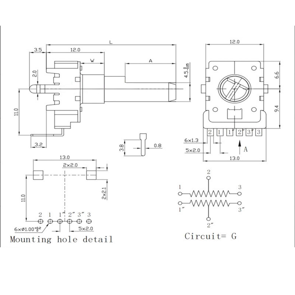 10 Pezzi RK12 B10K B20K B50K B100K Potenziometri 6 Pin per Facile Integrazione - Foto 21 di 35