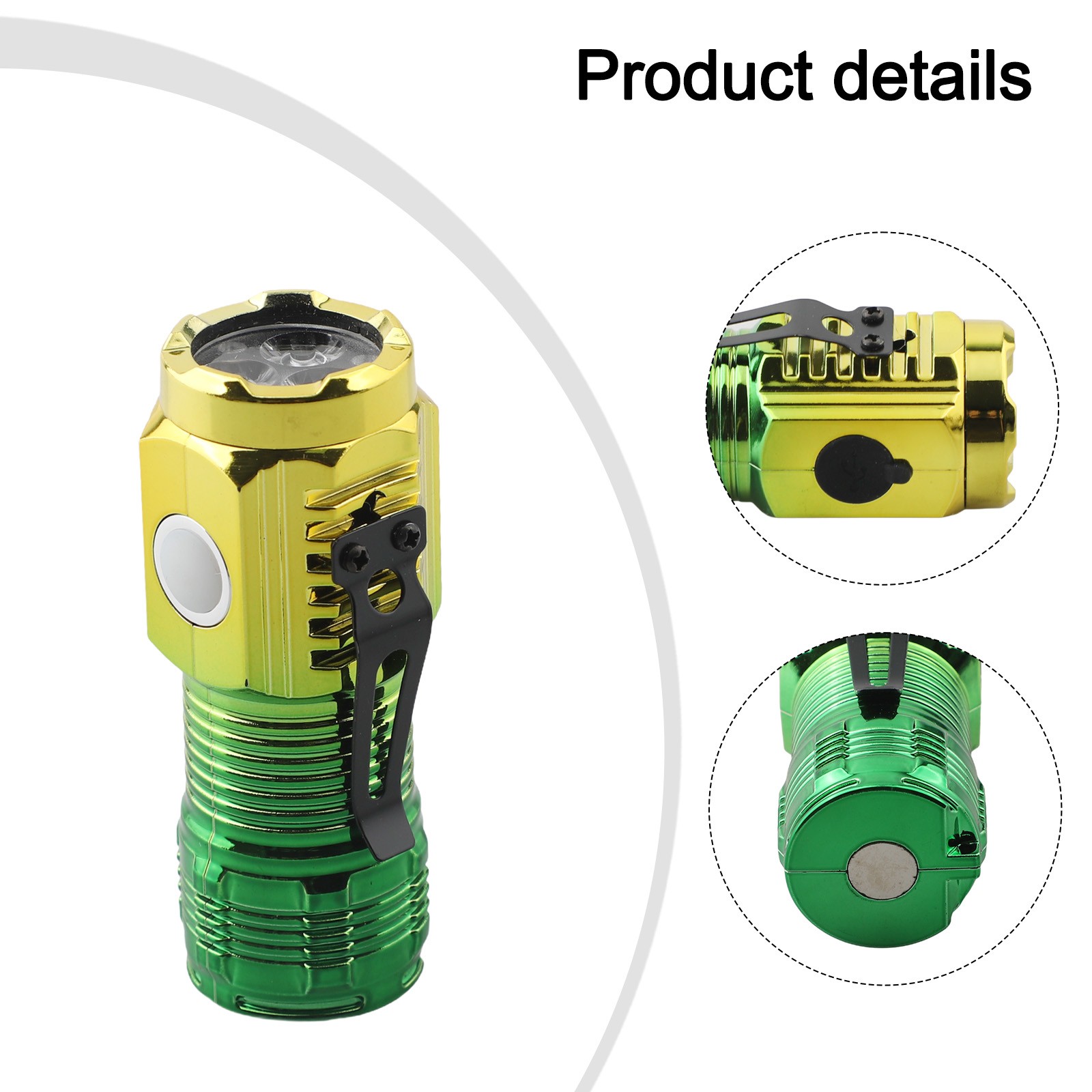Kompakte und tragbare dreiäugige Taschenlampe für Outdoor Reisen superhelles Licht - Bild 23 von 31
