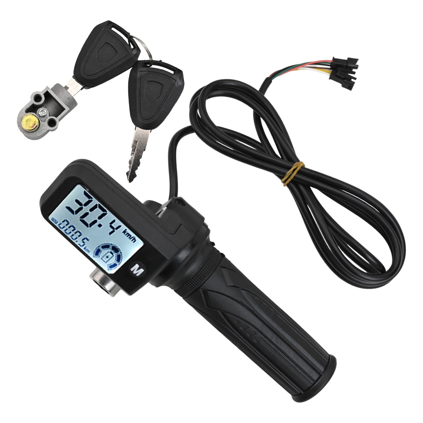 E Bike Throttle Control 48V Handle Grip with Integrated LCD Display & Key Locks - Picture 40 of 48