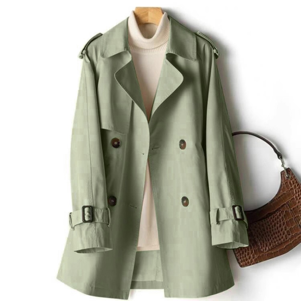 Womens Lightweight Trench Coat with Long Sleeves Suitable for Autumn Wear - Picture 11 of 14