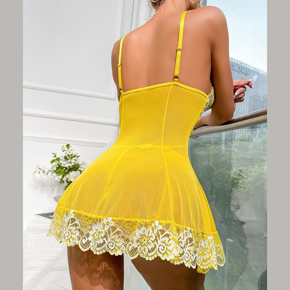 Sophisticated Women's Lingerie Nightdress in Sheer Fabric with Stunning Design - Picture 24 of 29