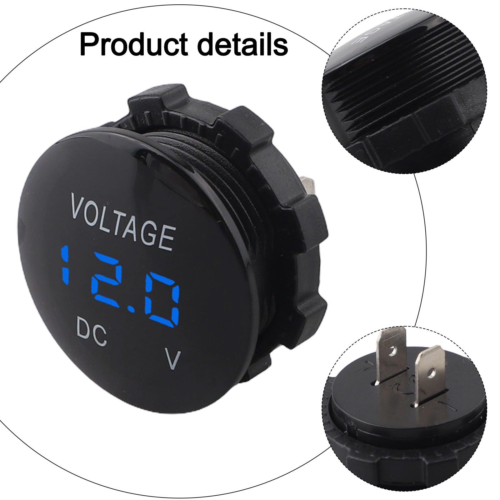 Voltmètre numérique DC DEL pour moto voiture batterie design étanche 12V24V - Imagen 33 de 37
