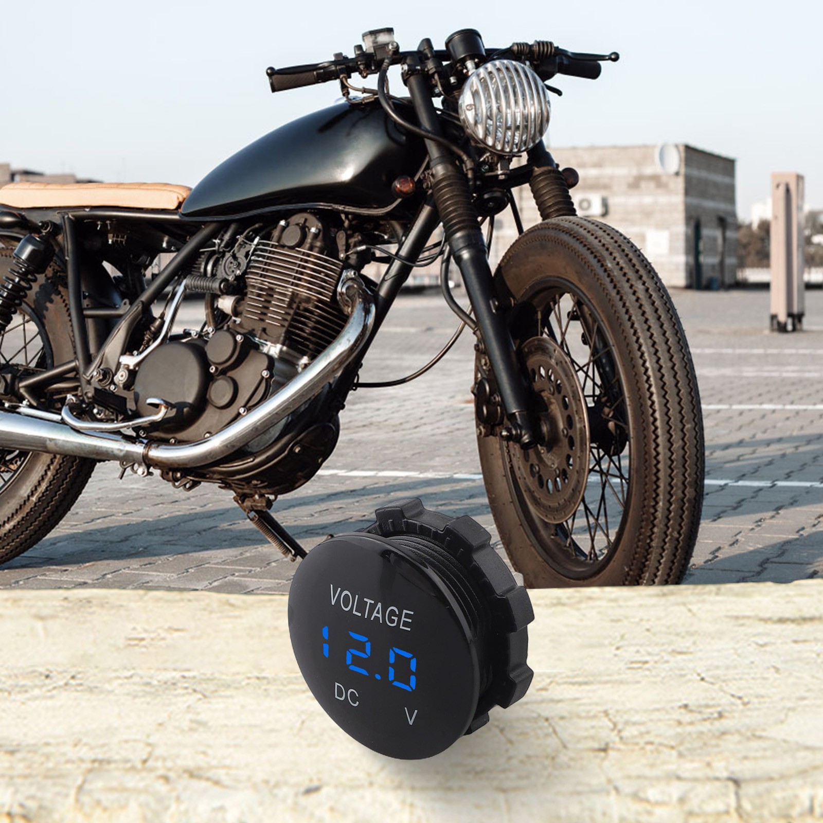Voltmètre numérique DC DEL pour moto voiture batterie design étanche 12V24V - Imagen 26 de 37