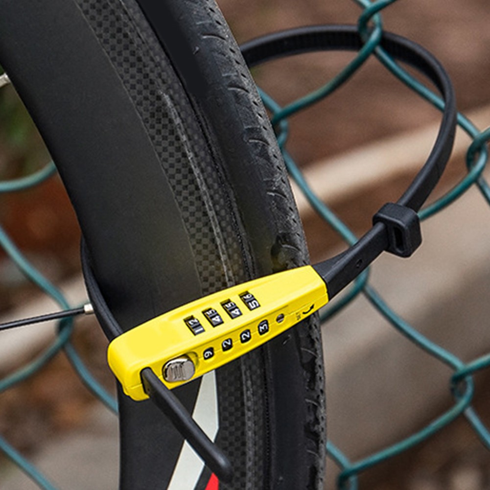 Attache câble réglable à quatre chiffres PIN antivol vélo pour économies route et mont