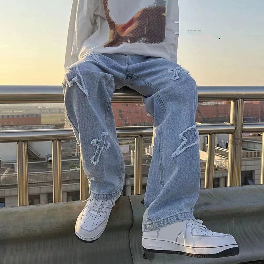 Herren Street Style Straight Leg Jeans mit bequemer Passform und Design - Bild 13 von 42