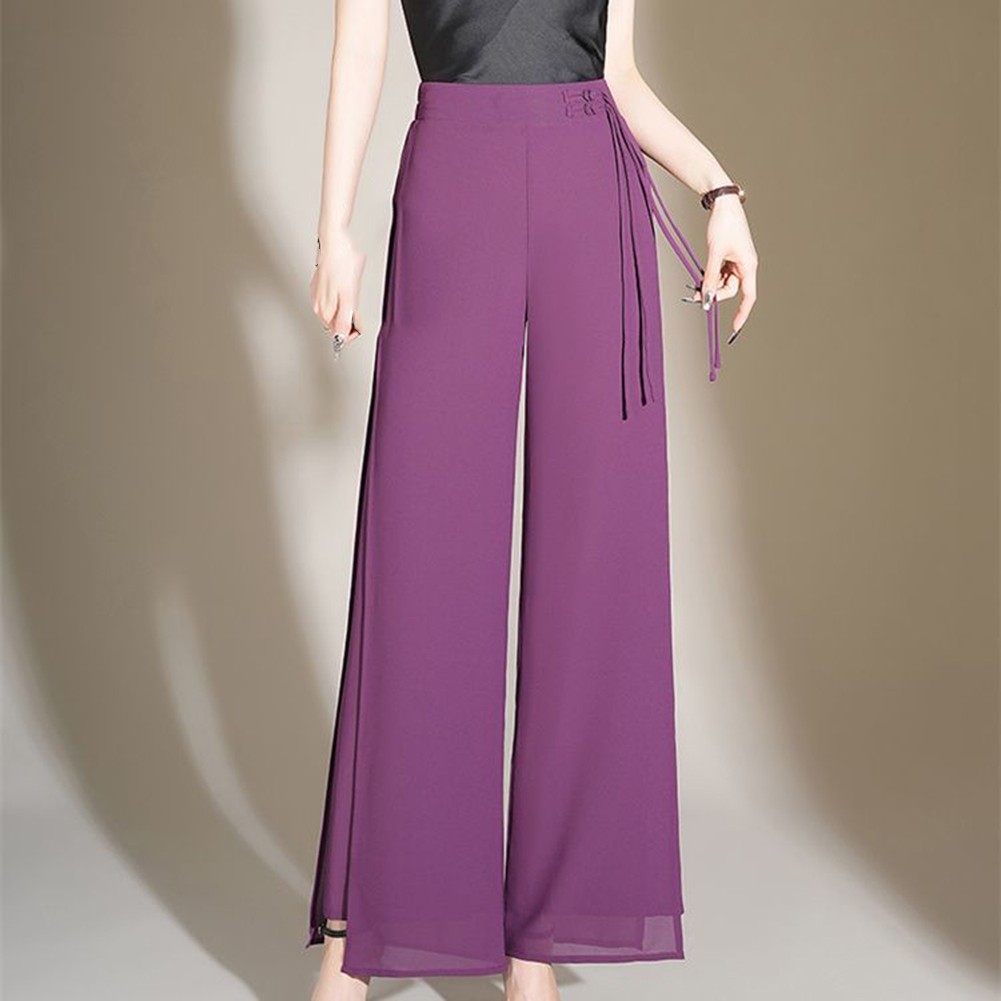 Chiffon Women's Summer Trousers Featuring Double Layer and Relaxed Fit - Picture 17 of 44