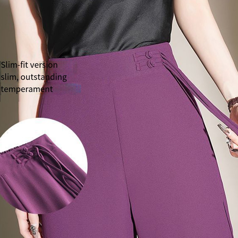 Chiffon Women's Summer Trousers Featuring Double Layer and Relaxed Fit - Picture 14 of 44
