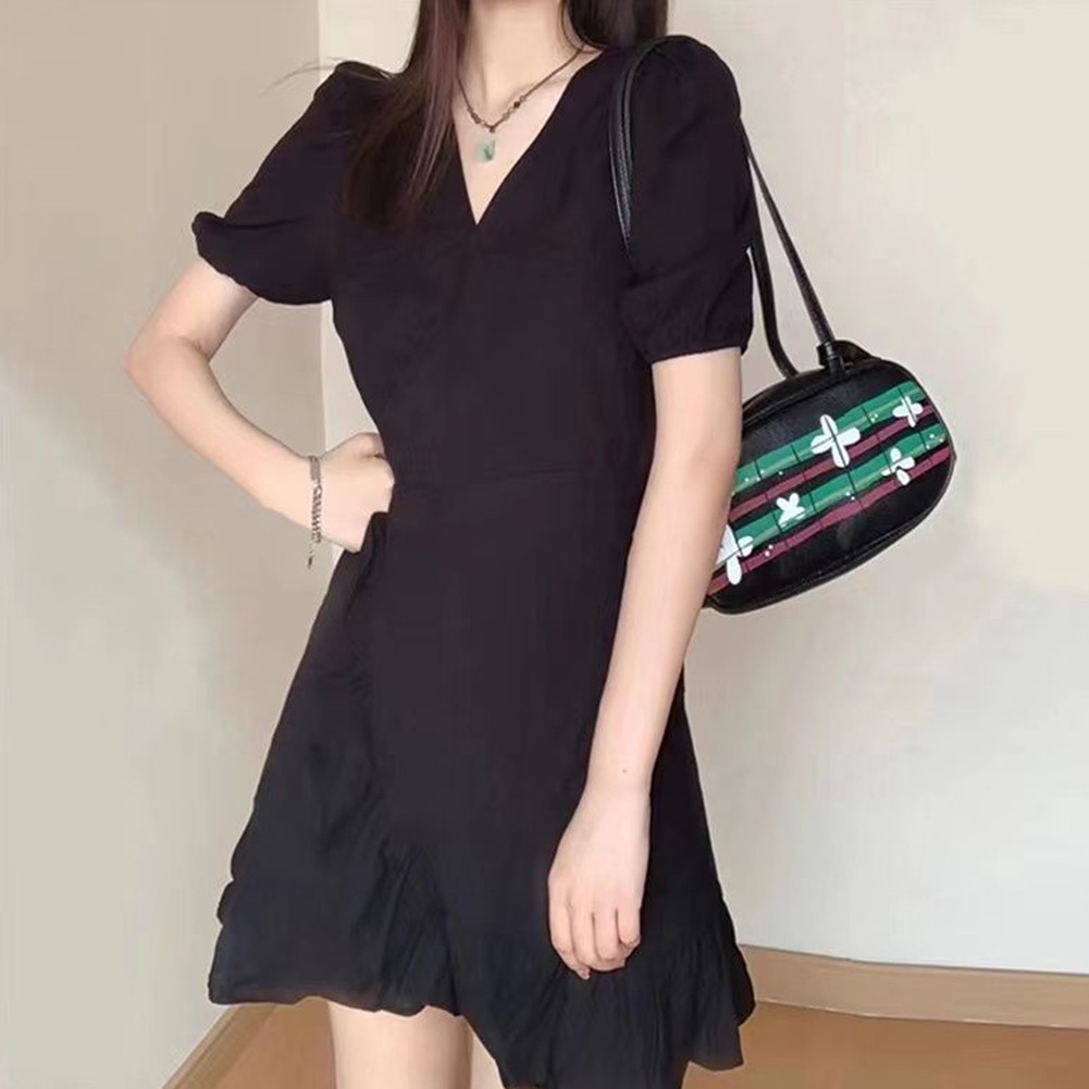 Womens Casual Dress with V Neck and Waist Detail Ideal for Daily Outings - Picture 17 of 37