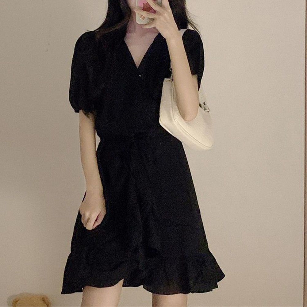 Womens Casual Dress with V Neck and Waist Detail Ideal for Daily Outings - Picture 16 of 37