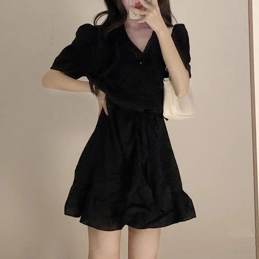Womens Casual Dress with V Neck and Waist Detail Ideal for Daily Outings - Picture 13 of 37