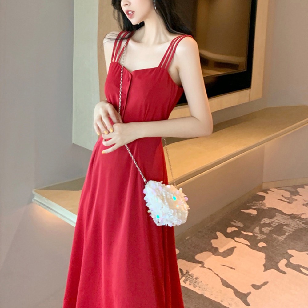 Effortlessly Stylish Long Skirt Suspender Dress Perfect for Day Outing - Picture 14 of 30