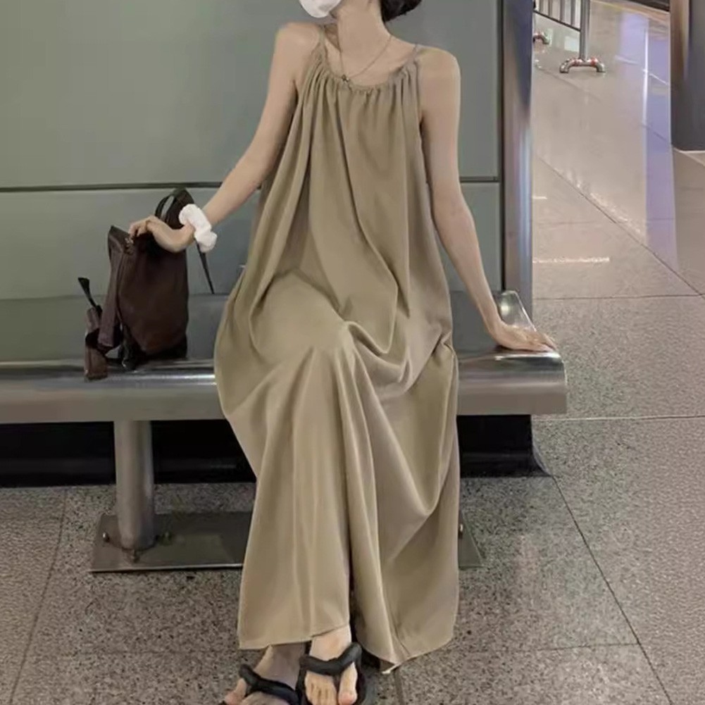 Comfortable Casual Dress for Women with Suspenders and Long Skirt Style - Picture 13 of 24