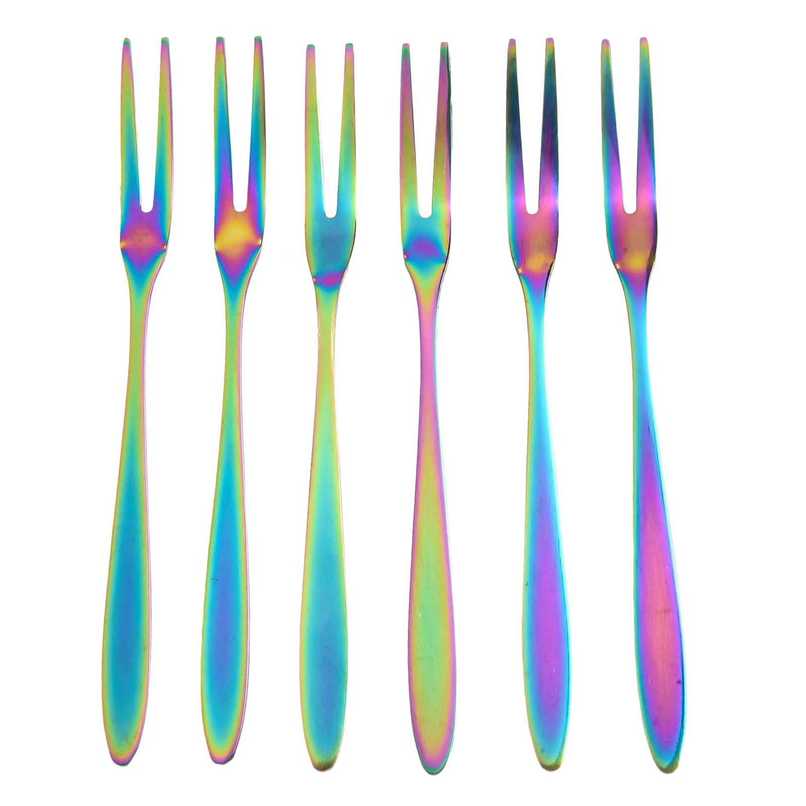 Practical Stainless Steel Fruit Forks for Convenient Snacking Set of 6 - Picture 39 of 55