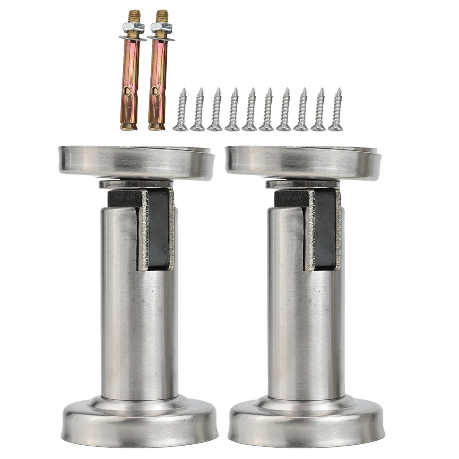Lot de vente 2 but??es de porte robustes en acier inoxydable montage mural/plancher ma