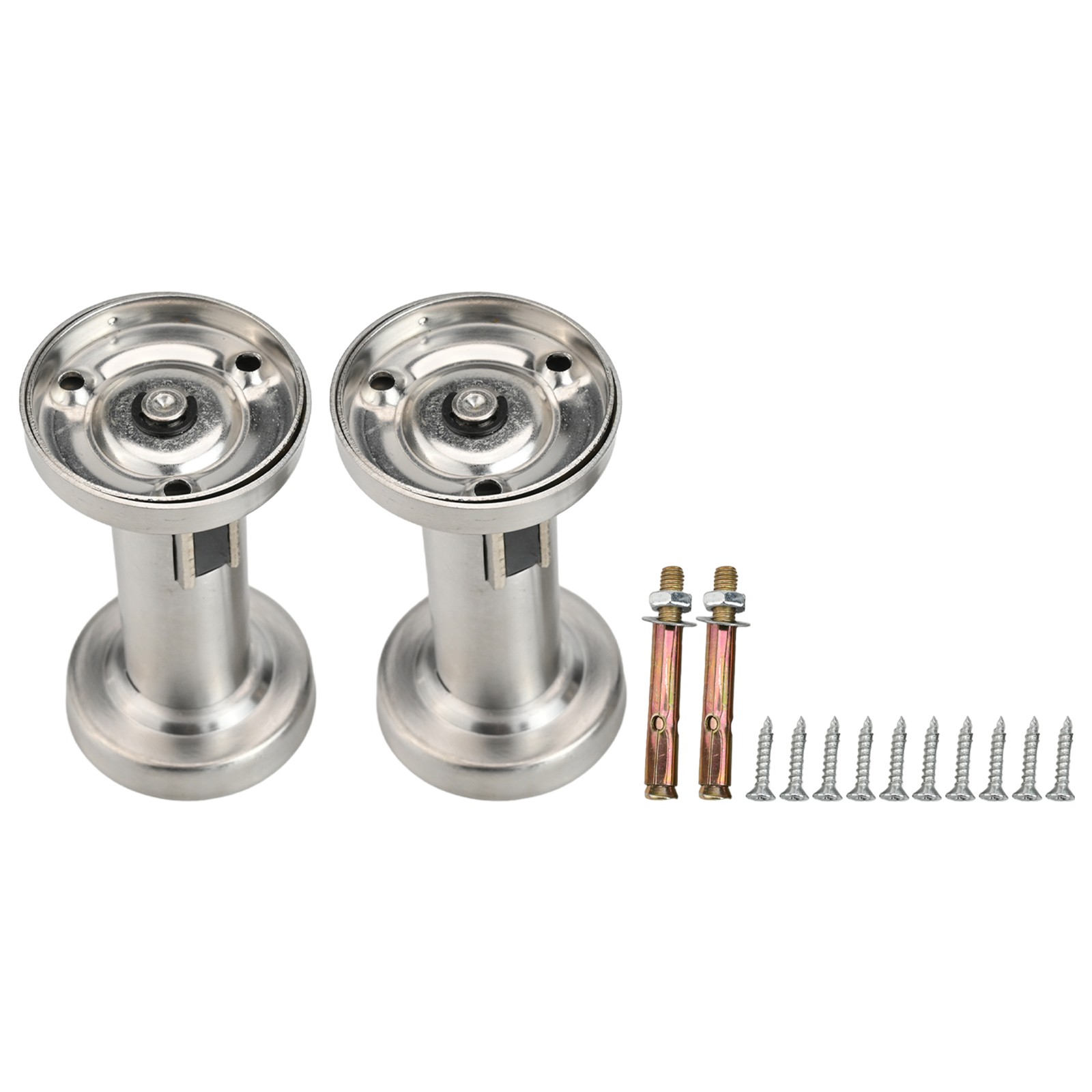 Lot de 2 but??es de porte robustes outlet en acier inoxydable montage mural/plancher ma